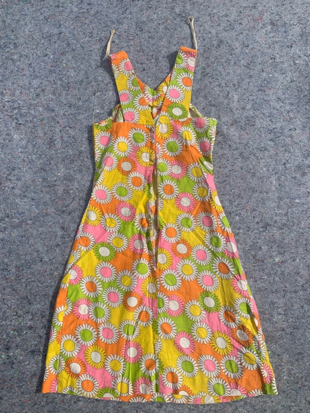 Insanely good vintage 60s 70s mod neon bright floral cotton casual party dress - Picture 2 of 16
